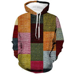 3D Graphic Pattern Plaid Color Blocking Casual Hoodies