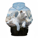 3D Graphic Printed Hoodies Small lion