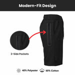 Men's Tech Fleece Performance Shorts With Heat Seal Zipper Pocket (Sizes, S-2XL)