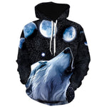 3D Graphic Printed Hoodies Wolf