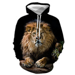 3D Graphic Printed Hoodies Lion