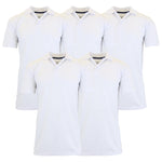 5-Pack Men's Short Sleeve Polo Shirts – Moisture-Wicking, Stretch Knit, Tagless, Regular Fit for All-Day Comfort