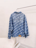 All-Over Lettering Denim Jacket