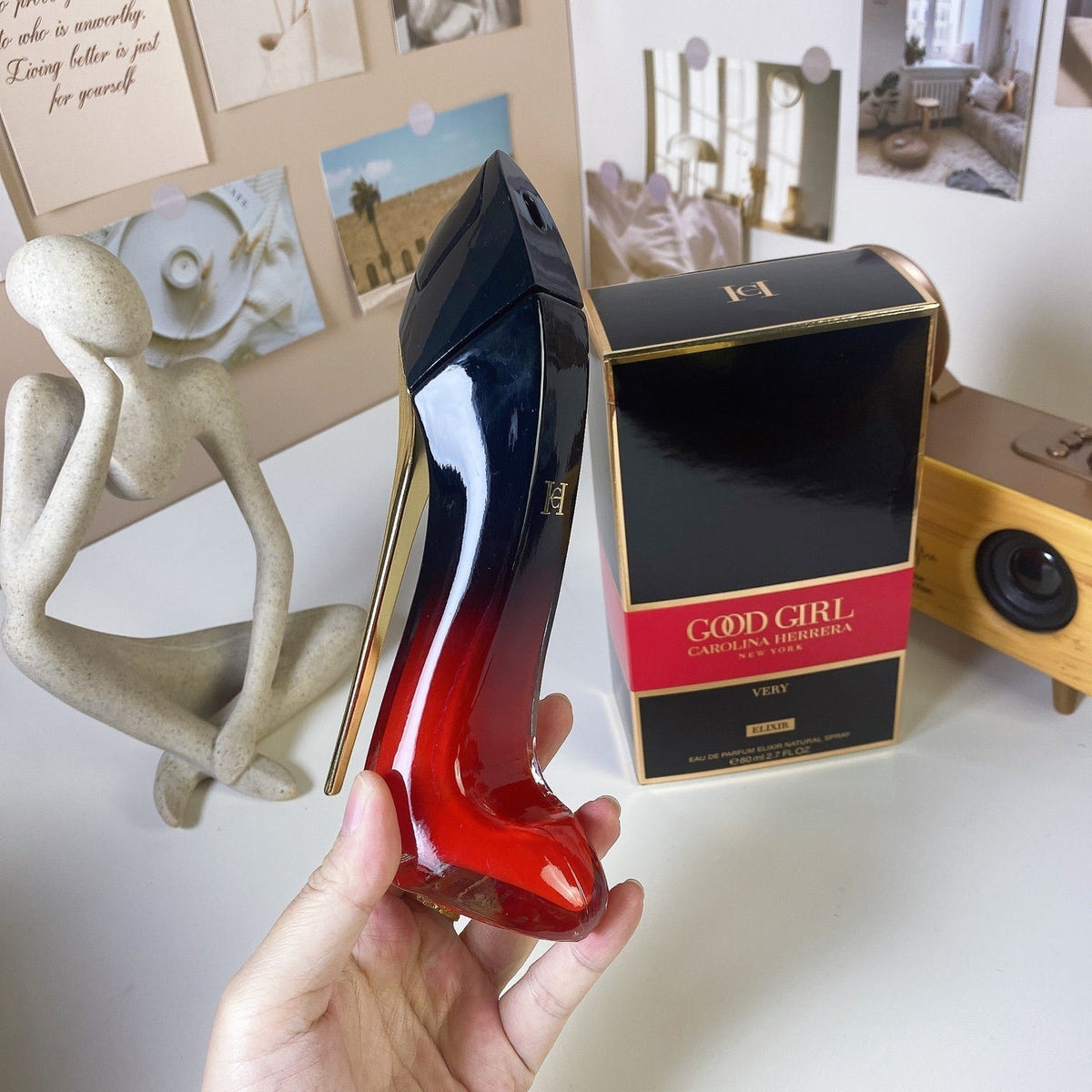 Red high heels/very good girl alloy heel ladies perfume 80ml