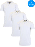 3-Pack Men's Short Sleeve Polo Shirts – Moisture-Wicking, Stretch Knit, Tagless, Regular Fit for All-Day Comfort