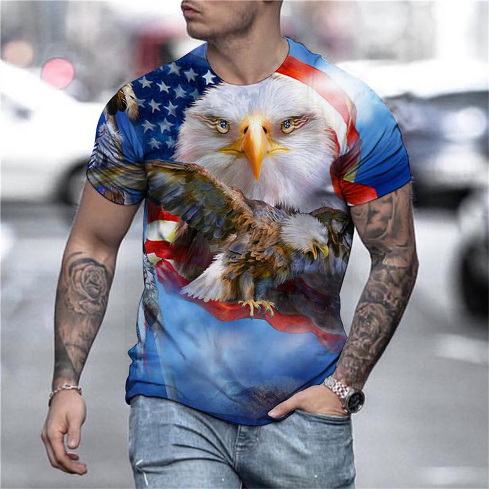 3D Graphic Short Sleeve ShirtsParty Tops Exaggerated Black Blue Red